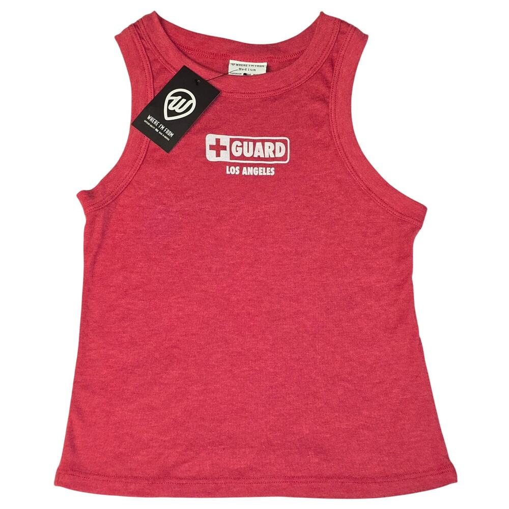 Where I'm From Crop Tank Top Women's Medium Los Angeles Guard Red NWT